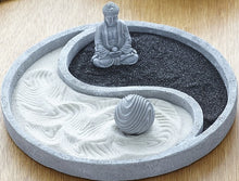  Yin Yang Textured Cement Zen Garden Plate Planter Zen Garden, Desktop Zen Garden - Baby Feathers Gift Shop