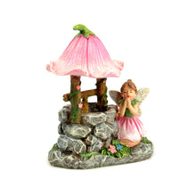  Fairy Making a Wish: Wishing Well Miniature Barnyard: Fairy Garden Dollhouse - Baby Feathers Gift Shop
