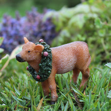 Annabelle the Barnyard Animal Christmas Calf: Fairy Garden Holiday Theme - Baby Feathers Gift Shop
