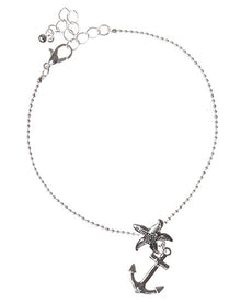  Anchor & Starfish Chain Anklet Bracelet - Baby Feathers Gift Shop