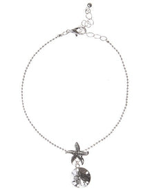  Sand Dollar Shell & Starfish Chain Anklet Bracelet - Baby Feathers Gift Shop