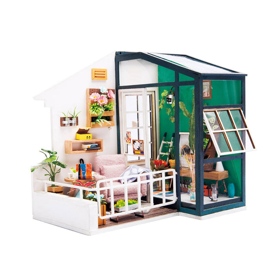 Balcony DIY Miniature Dollhouse Kit: DIY Mini Room Kit - Baby Feathers Gift Shop