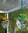 40mm Crystal Heart: Topaz, Clear Crystal Octagons Cluster Suncatcher - Baby Feathers Gift Shop