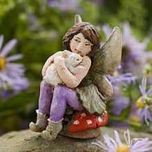  Honey Bunny Barnyard Animal Mini Sitting Fairy: Fairy Garden Holiday Theme - Baby Feathers Gift Shop