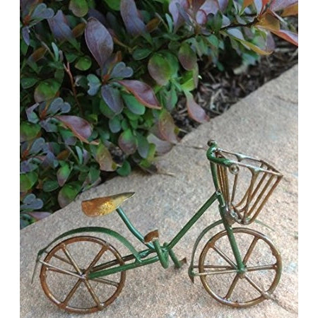 Bicycle Green Miniature Backyard Fairy Garden Dollhouse Accessories - Baby Feathers Gift Shop