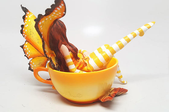 Amy Brown Autumn Cup Faery: Spice Tea Cup Fall Fairy Collection - Baby Feathers Gift Shop