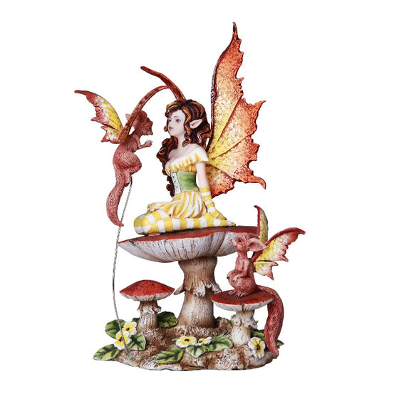Amy Brown Fluttering Friends: Fairy & Dragon Figurine Statue - Baby Feathers Gift Shop