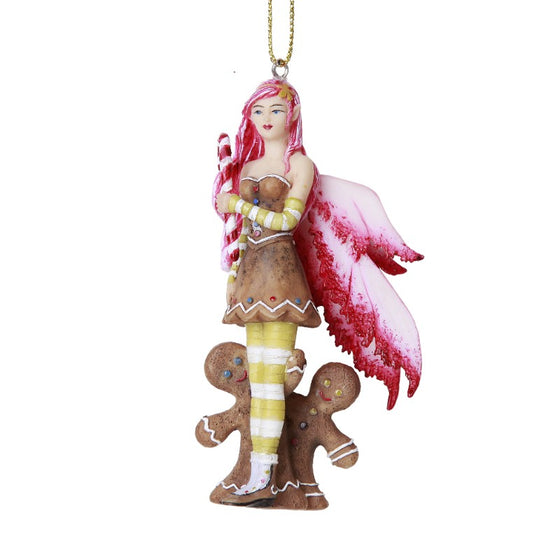 Fairy with Gingerbread Men Hanging Ornament Amy Brown Holiday Collection - Baby Feathers Gift Shop