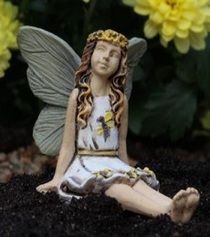 Sunny Sitting Mini Fairy: Fairy Garden Miniature - Baby Feathers Gift Shop