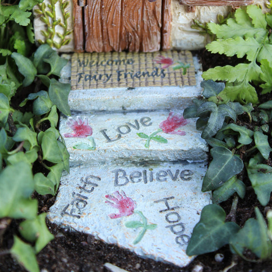 Welcome Fairy Path Walkway: Dollhouse, Fairy Garden Landscaping Miniature - Baby Feathers Gift Shop