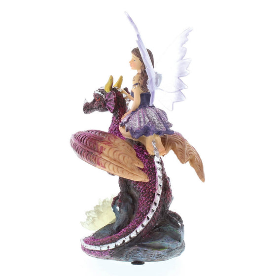Crystal LED Color Changing Fairy with Dragon Figurine - Baby Feathers Gift Shop