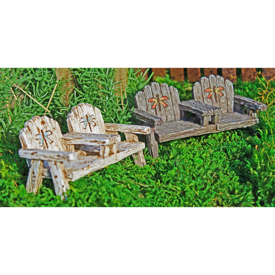 Dragonfly Chair with table Fairy Garden Backyard Furniture Miniatures - Baby Feathers Gift Shop