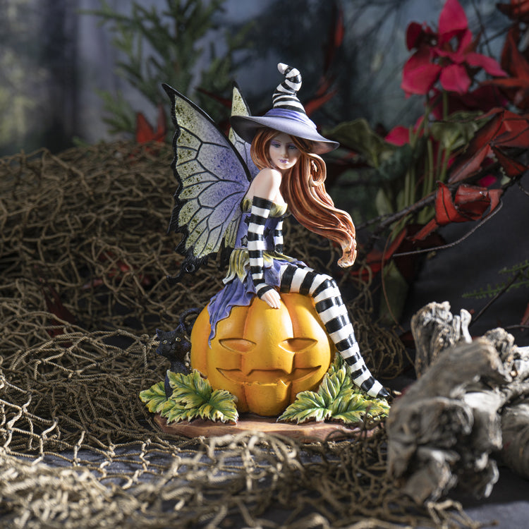 Amy Brown Bewitched Fairy on a Pumpkin Fall Figurine – Baby