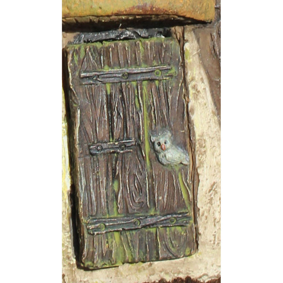 Hoot Owl Fairy Tree House with Hinged Door: Fairy Garden Miniature House - Baby Feathers Gift Shop