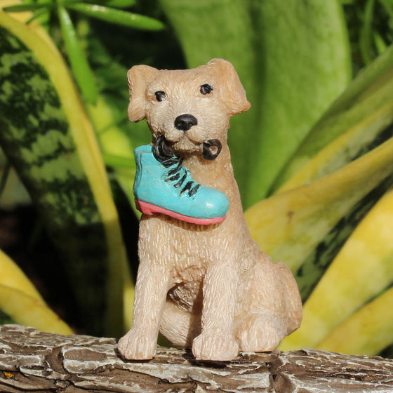 Rascal The Puppy: Fairy Garden Animal Miniature - Baby Feathers Gift Shop