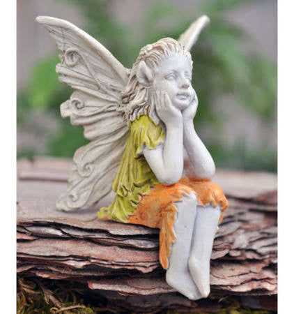 Marigold Sitting Mini Fairy: Fairy Garden Miniature - Baby Feathers Gift Shop