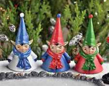  Three Miniature Elves Set: Fairy Garden Holiday Theme - Baby Feathers Gift Shop