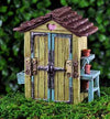 Garden Shed Country Mini Fairy House Hinged working Doors Cottage Fairy Garden Miniature - Baby Feathers Gift Shop