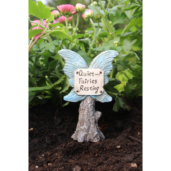 Quiet Fairies Resting Sign Fairy Wings Fairy Garden Miniature Accessories - Baby Feathers Gift Shop