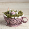 Wonderland Pink Tea Cup Planter 5 pc kit: Fairy Garden Container - Baby Feathers Gift Shop