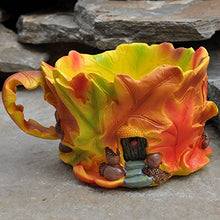  Oak Leaf Fall Tea Cup Planter: Fairy Garden Fall Thanksgiving Holiday Theme - Baby Feathers Gift Shop