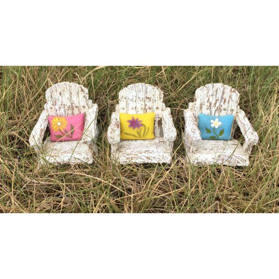 Front Porch Chair with Pillow Fairy Garden Miniature Furniture - Baby Feathers Gift Shop