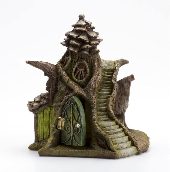 Merlin's Manor Fiddlehead Fairy House Miniature; Fairy Garden Cottage - Baby Feathers Gift Shop