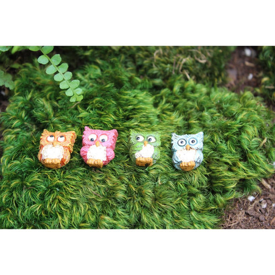 Owl Whoo Goes There Stepping Stones set of 4: Fairy Garden Landscaping - Baby Feathers Gift Shop