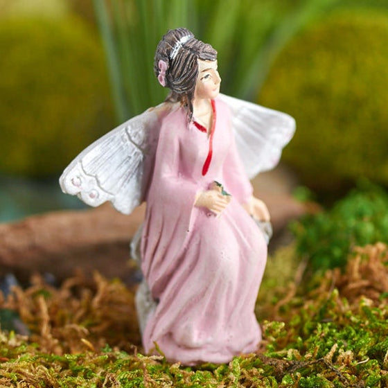 Jade Sitting Bonsai Pink Mini Zen Fairy Garden Miniature | Baby Feathers Gift Shop