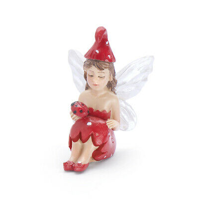 Kinzly Mini Fairy: Sitting Mushroom Fairy Garden Miniature - Baby Feathers Gift Shop