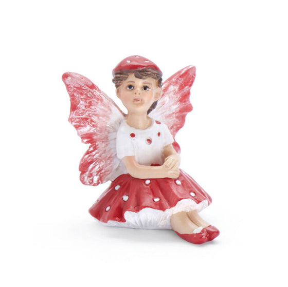 Dottie Mini Fairy: Sitting Mushroom Fairy Garden Miniature - Baby Feathers Gift Shop