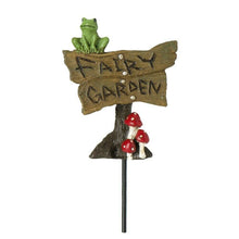  Mushroom Frog Fairy Garden Miniature Sign on Pick: Fairy Village Landscape Accessory - Baby Feathers Gift Shop