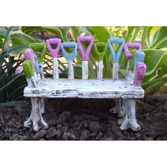 Tool Bench Barnyard Fairy Garden Miniature Furniture - Baby Feathers Gift Shop