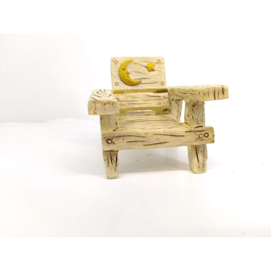 Moon & Star Rest Easy Chair: Dollhouse: Fairy Garden Miniature Furniture - Baby Feathers Gift Shop