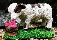  Gertie the Mini Black & White Calf: Fairy Garden Miniature Animal - Baby Feathers Gift Shop