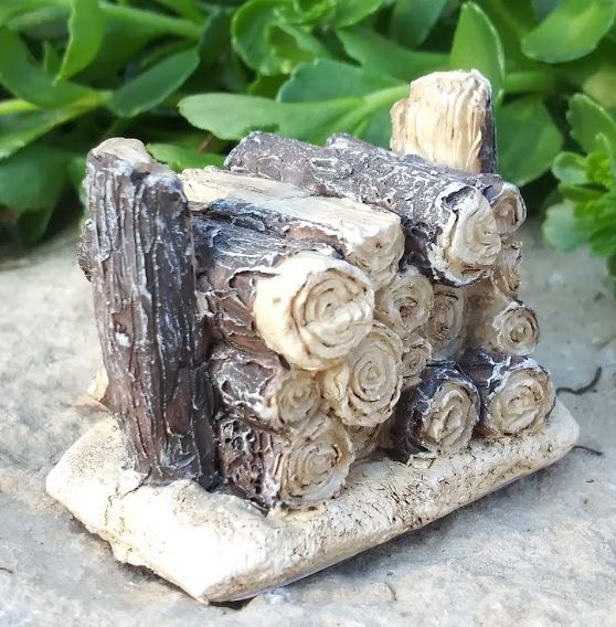 Fall Firewood Stack Fairy Garden Miniature Accessories - Baby Feathers Gift Shop