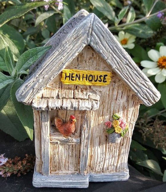 Hen House: Barnyard Garden: Fairy Garden Dollhouse Miniature House - Baby Feathers Gift Shop