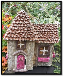 iT whimsy COTTAGE LANE standing hanging HOUSE FIGURINE ganz fairy