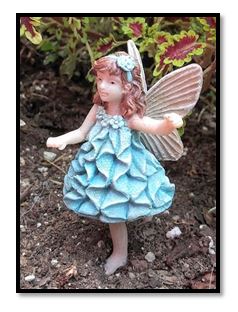 Heather Mini Fairy With Blue Dress Fairy Dancing Fairy Garden Dollhouse Miniature - Baby Feathers Gift Shop