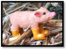  Hambone Piglet Animal Miniature Barnyard: Farm Fairy Garden Miniatures - Baby Feathers Gift Shop