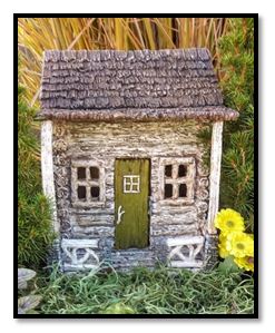 Grandpa’s Country Cabin Fairy Cottage Fairy Garden Miniature - Baby Feathers Gift Shop