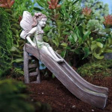 Fairy Playing on a Slide: Miniature Fairy Garden Backyard Mini Fairy Landscape - Baby Feathers Gift Shop