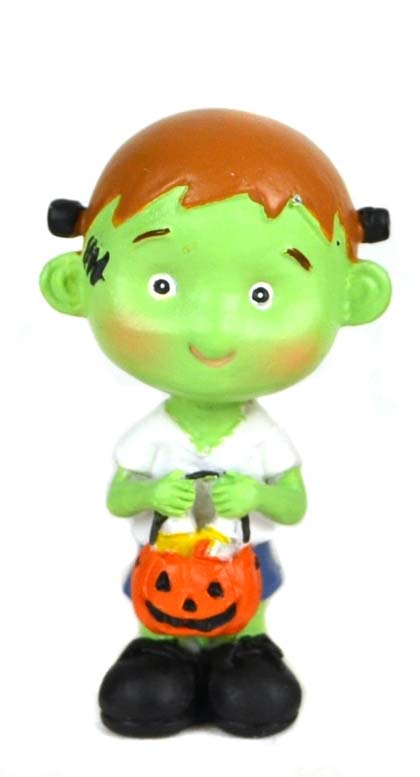 Frankenstein Mini Fairy Garden Halloween Trick or Treater: Fall Dollhouse Theme - Baby Feathers Gift Shop