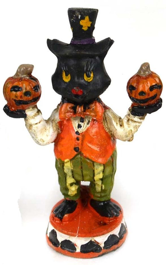 Vintage Halloween Black Cat Fall Fairy Garden: Dollhouse Barnyard Animal Theme Miniature - Baby Feathers Gift Shop