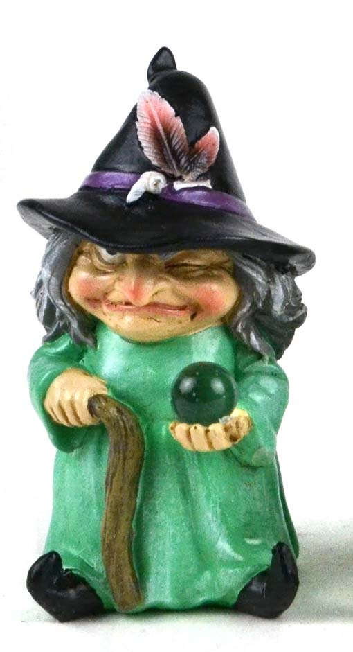 Mini 4" Fall Halloween Witch: Fairy Garden Dollhouse Display - Baby Feathers Gift Shop