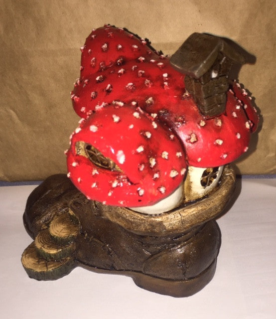 Old Shoe Mushroom Fairy Cottage: Fairy Garden house - Baby Feathers Gift Shop