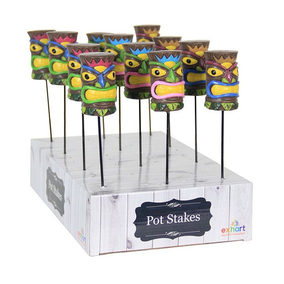 Tiki Face Pot Garden Stakes - in store only no shipping - Baby Feathers Gift Shop