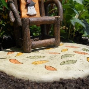 Fall Leaf Backyard Landscape Patio Pad: Fairy Garden Holiday Theme - Baby Feathers Gift Shop