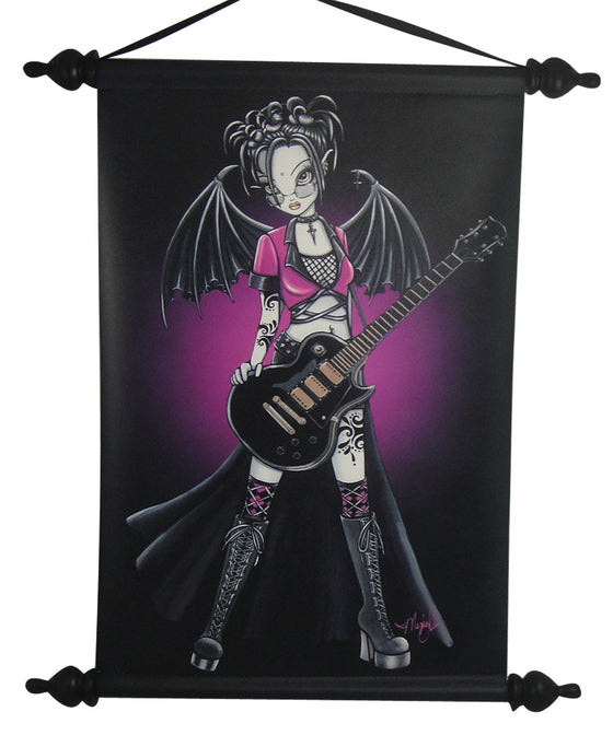 Myka Jelina Art Wall Scroll: Leslie Gothic Rock Fairy - Baby Feathers Gift Shop