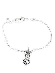  Sea Shell & Starfish Chain Anklet Bracelet - Baby Feathers Gift Shop